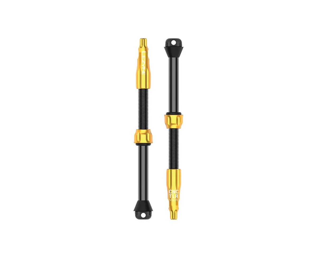 Lezyne CNC Tubeless Ready Presta Valves Pro (Gold) (Pair) (60mm)
